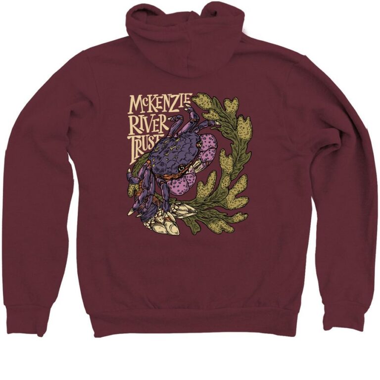 Purple shore-crab zip hoodie